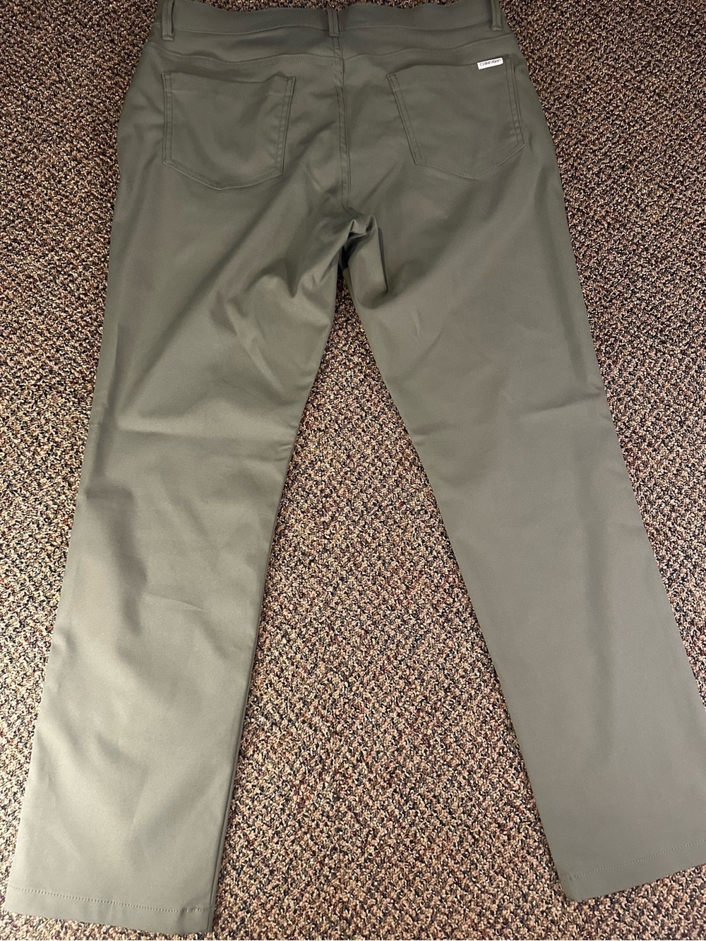 Calvin Klein Men's Olive Straight-Leg Chinos - Picture 4 of 5